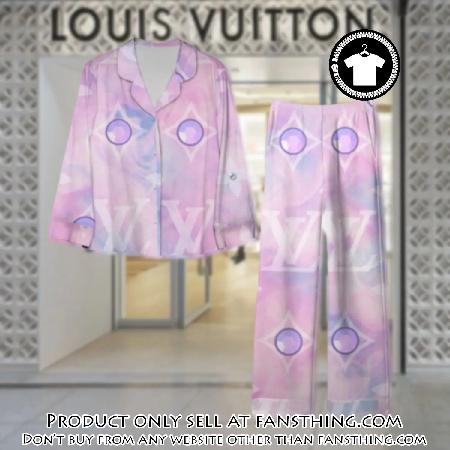 Trending luxury lv satin pajama set pjs1108 fst0720354